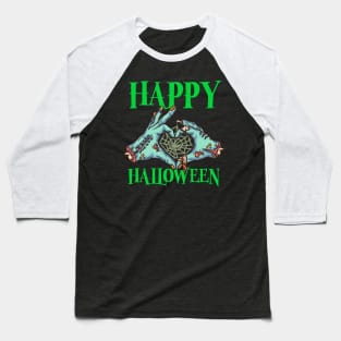 Happy Halloween graphic for a Zombie Lover Baseball T-Shirt